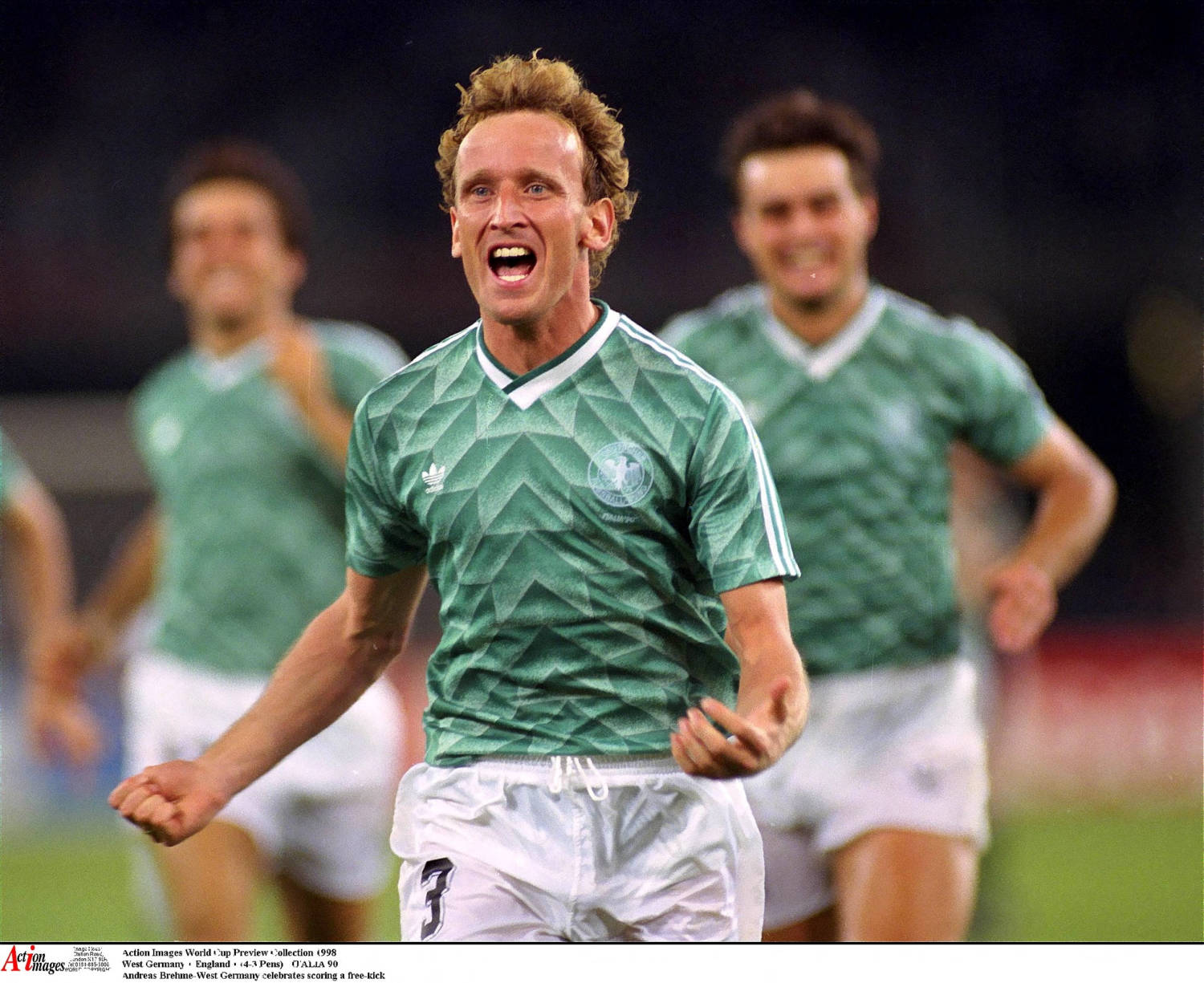 File Photo: Andreas Brehme Of West Germany Celebrates After Scoring From A Free Kick