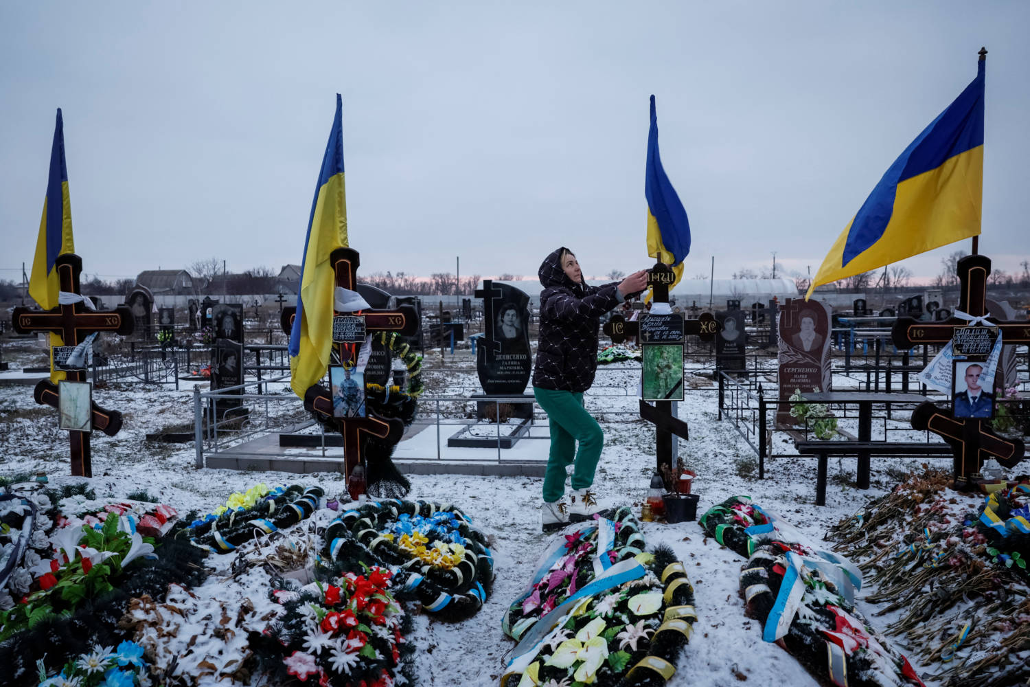 Widow Of Killed Serviceman Aloshkin Visits A Local Cemetery, In Dnipropetrovsk Region