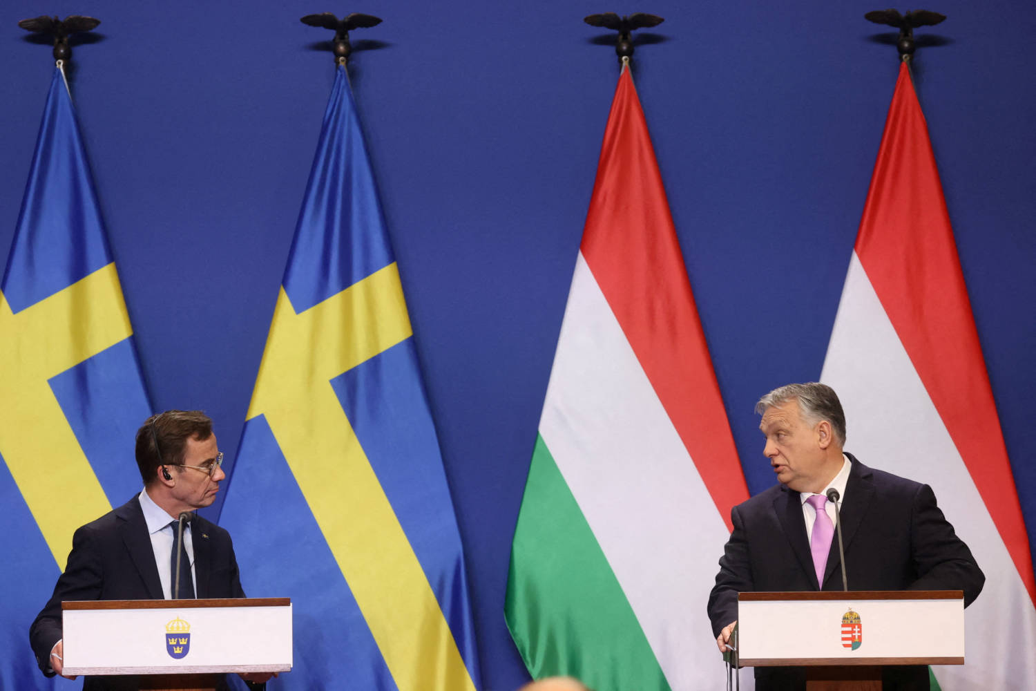 Swedish Pm Kristersson And Hungarian Pm Orban Hold A Joint Press Conference In Budapest