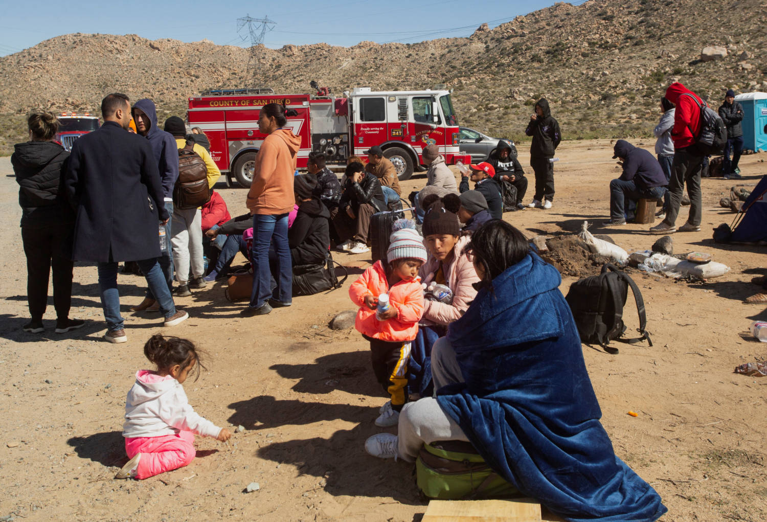 Migrants Await The Possibility Of Being Processed By The Border Patrol, In Jacumba