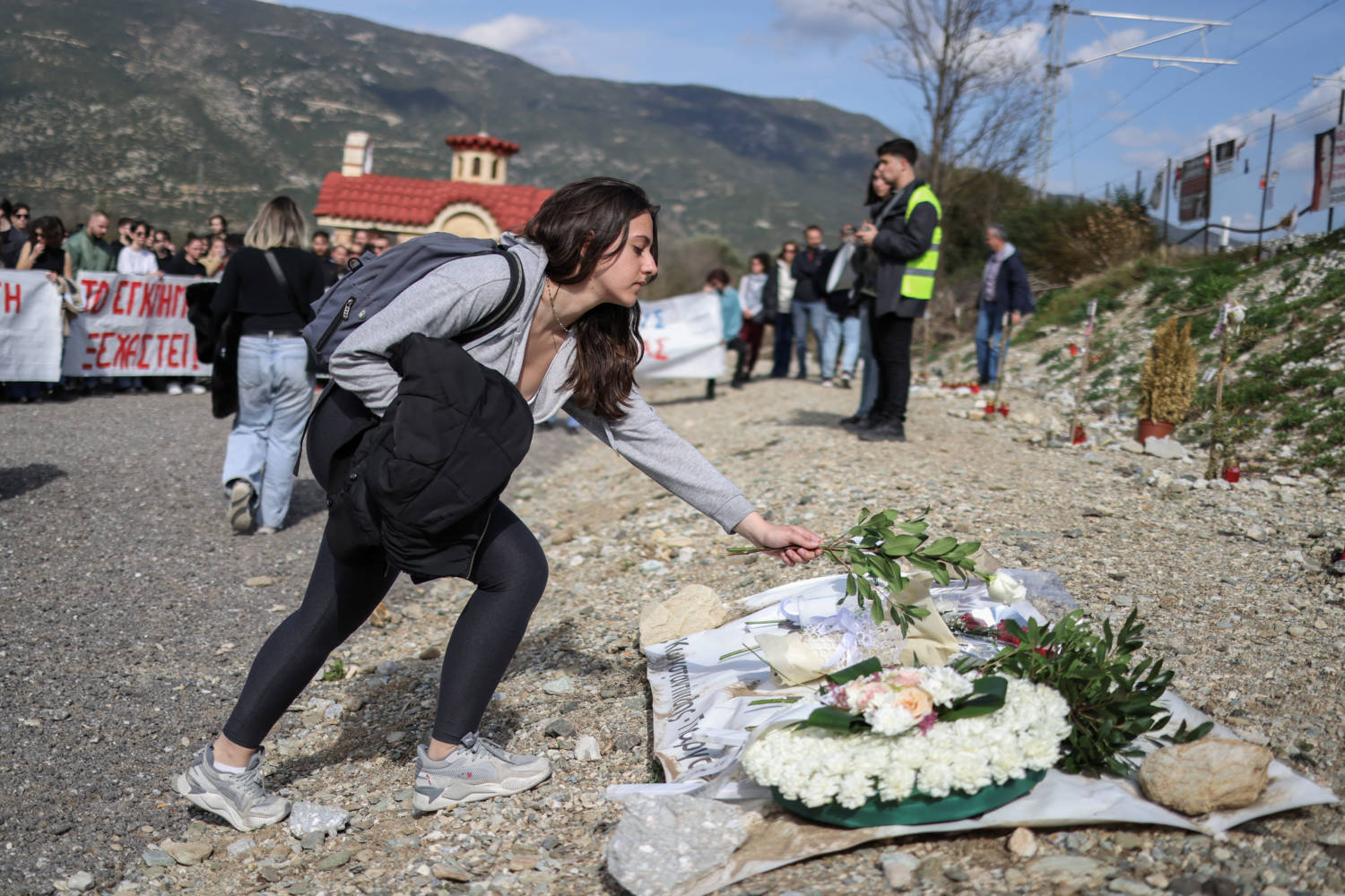University Students From Across The Country, Demonstrate At The Site Of Greece's Deadliest Train Crash, In Tempi