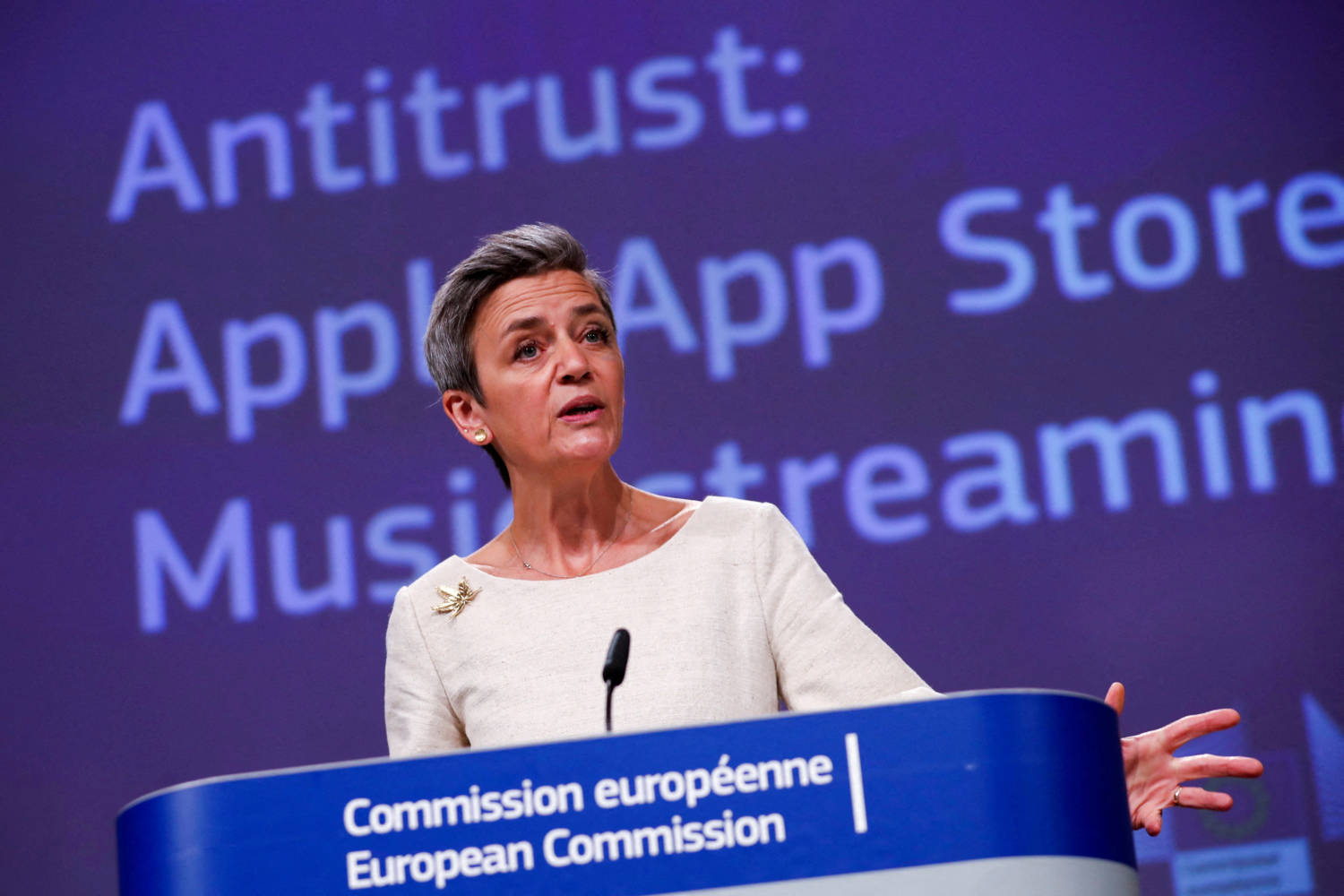 File Photo: Eu's Vestager Holds A News Conference On Apple Anti Trust Complaint
