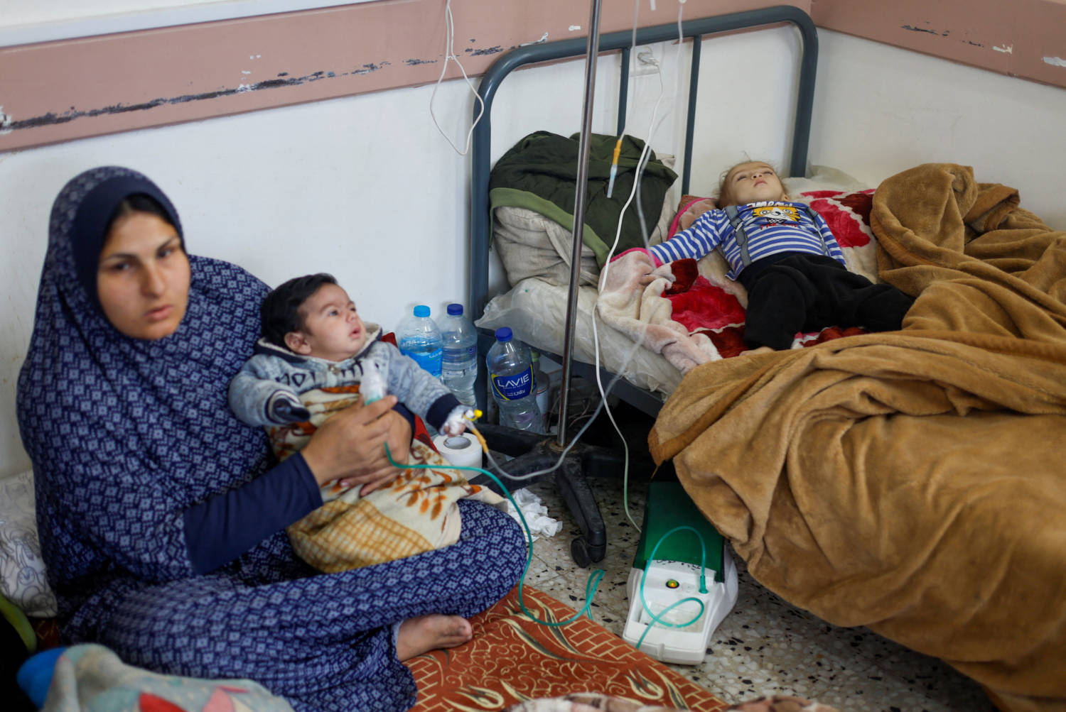 Palestinian Children Receive Treatment, Amid The Ongoing Conflict Between Israel And Hamas, At Al Awda Health Centre, In Rafah, In The Southern Gaza Strip