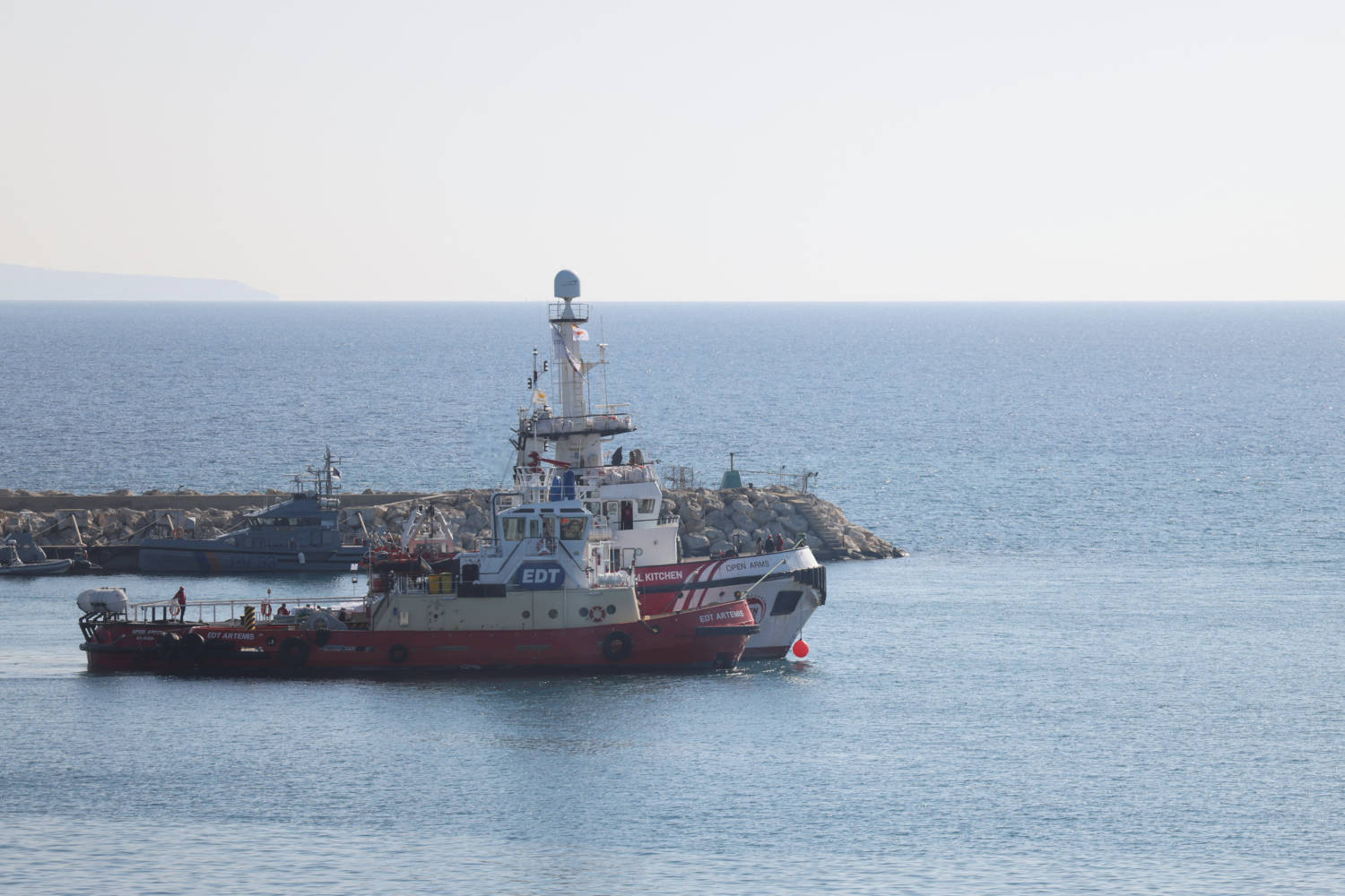 Rescue Vessel Open Arms Departs From The Port Of Larnaca With Humanitarian Aid For Gaza