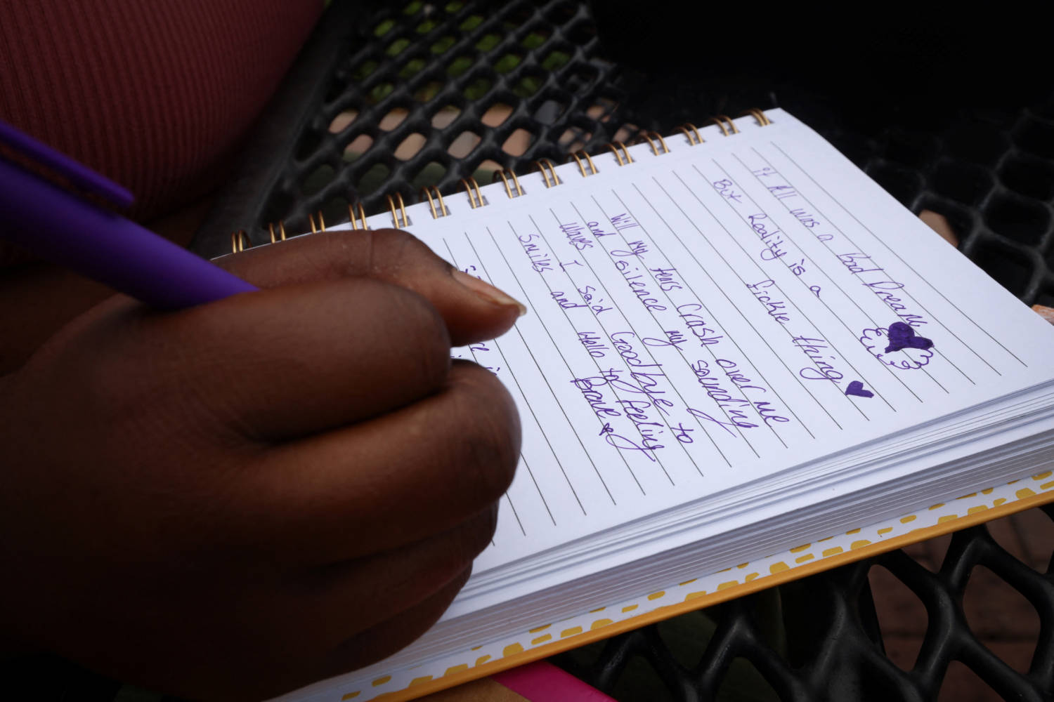 Sammy Writes Her Hopes And Dreams In A Journal As She Writes Down Reminders Of Bravery Outside Her Home In Ft. Lauderdale