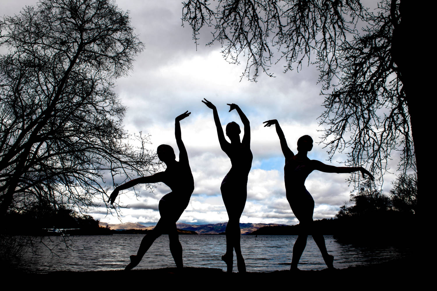 Scottish Ballet Dancers Perform On The Banks Of Loch Lomond, Scotland