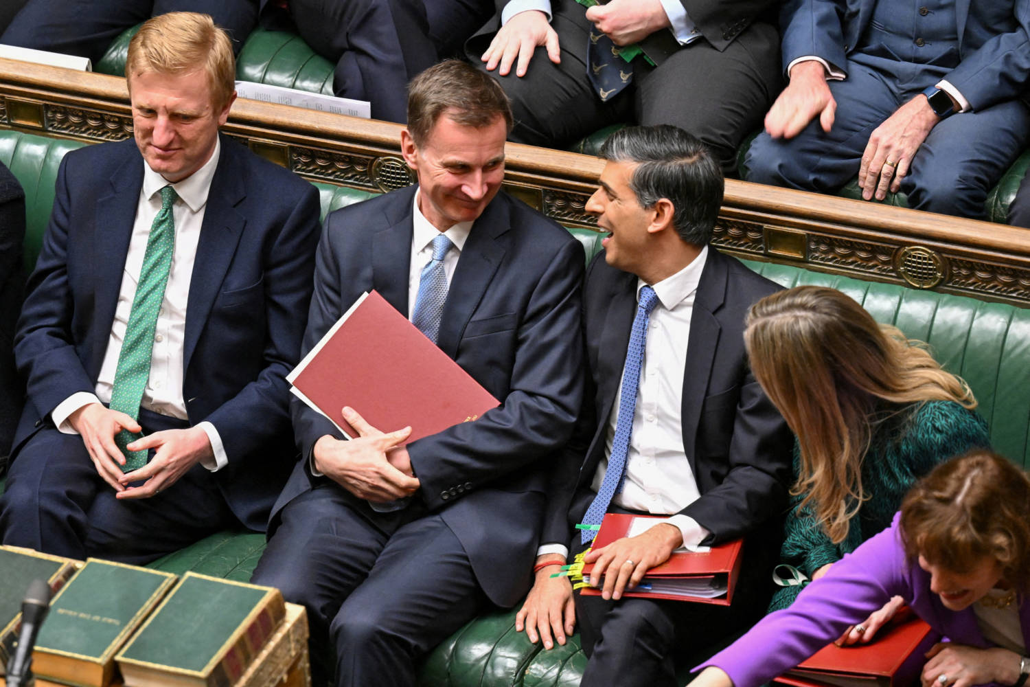 British Chancellor Of The Exchequer Jeremy Hunt Presents The Financial Statement And Budget Report At The House Of Commons In London
