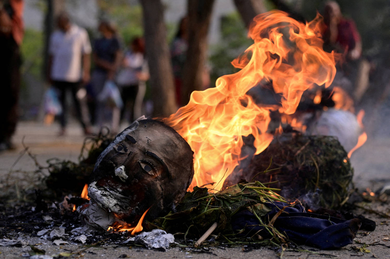Traditional Burning Of Judas During The Holy Week In Caracas