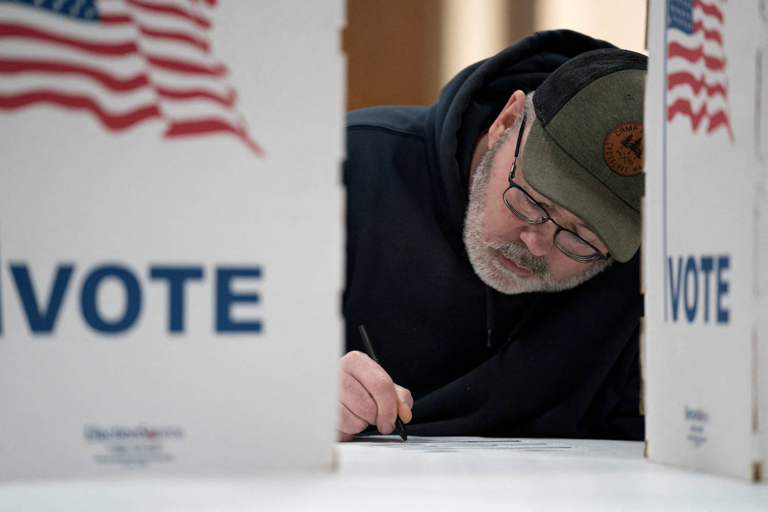 Voters Head To Polling Stations To Vote In The Presidential Primary Election In Wisconsin