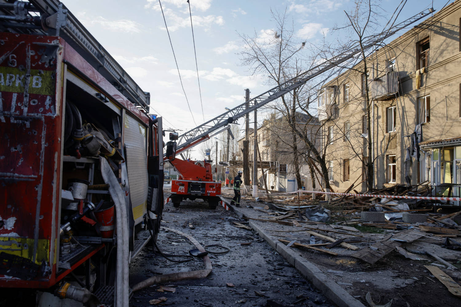 Aftermath Of A Russian Drone Strike In Kharkiv