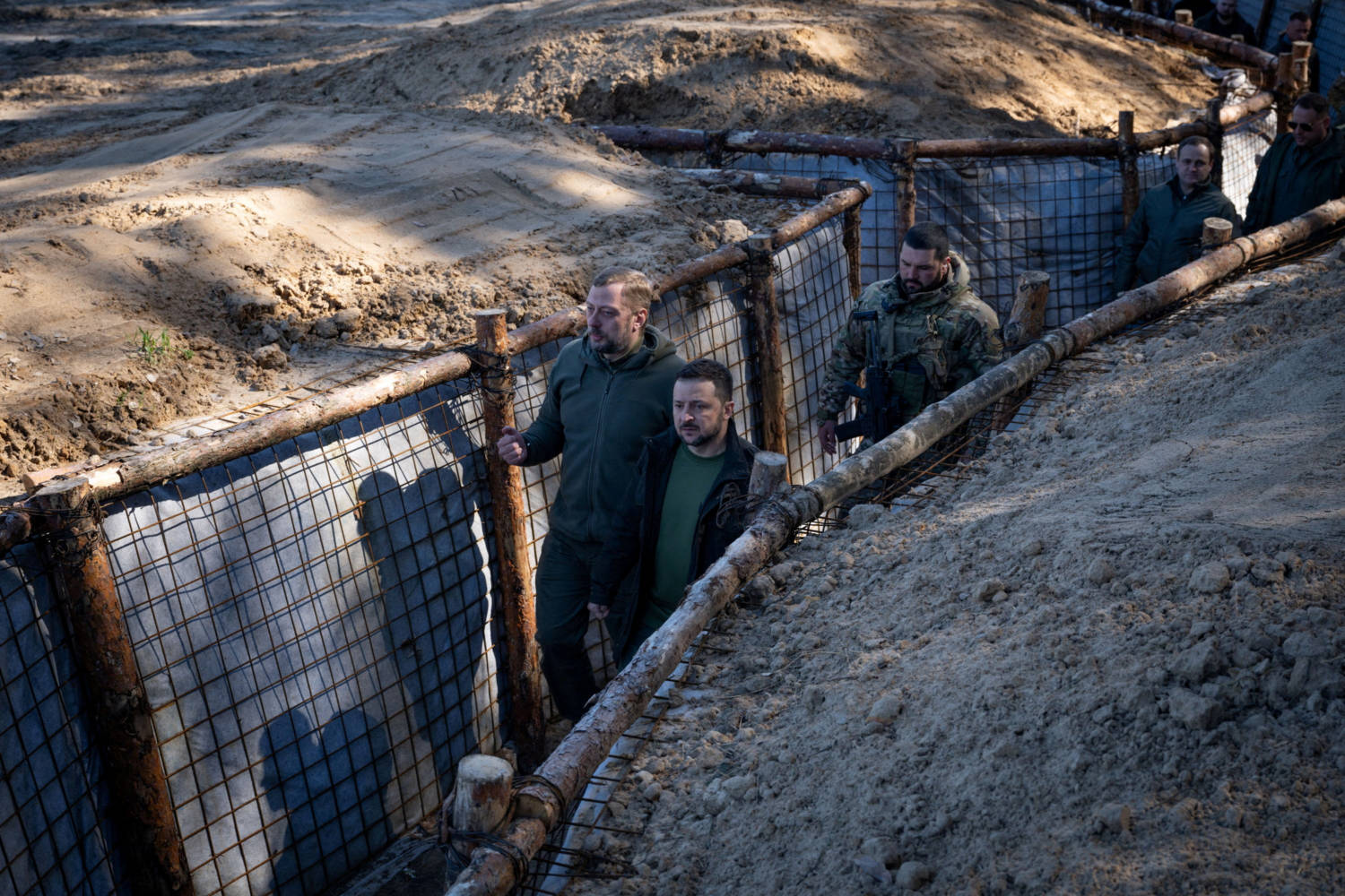 Ukraine's President Zelenskiy Inspects New Fortifications For Ukrainian Servicemen In Chernihiv Region