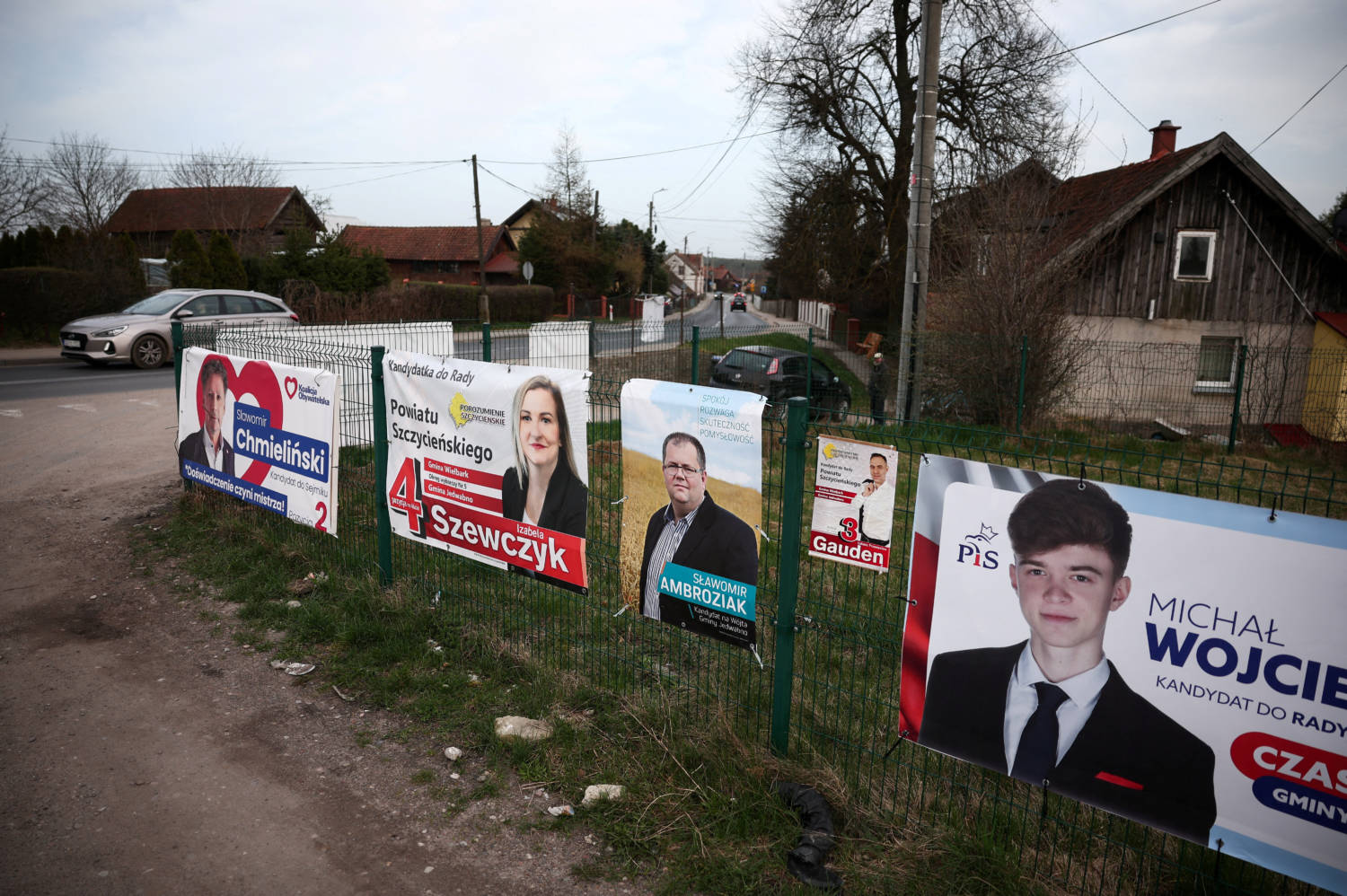 File Photo: Election Posters Are Seen Hanging On The Fence Ahead Of Next Weekend Polish Local Elections, In Jedwabno