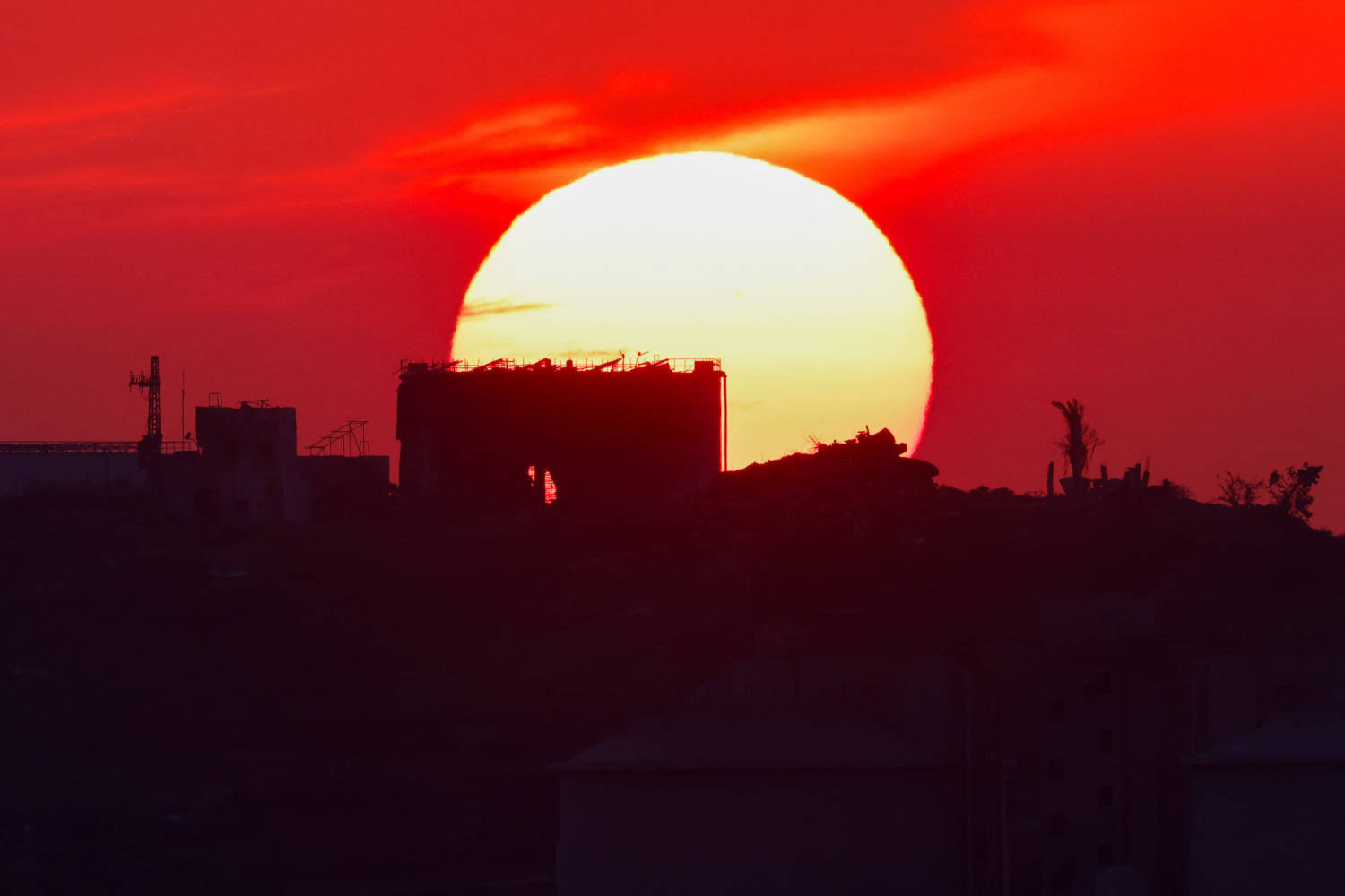 The Sun Sets Over Gaza, Amid The Ongoing Conflict Between Israel And The Palestinian Islamist Group Hamas