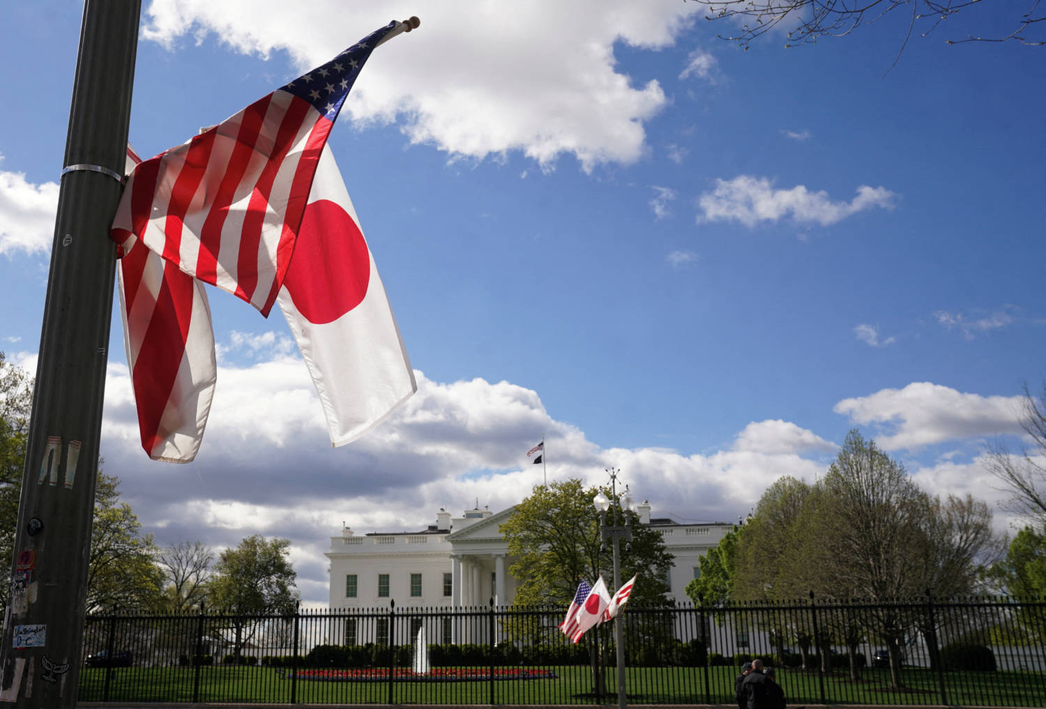 File Photo: Japanese And U.s. Flags At The White House In Washington Ahead Of State Visit