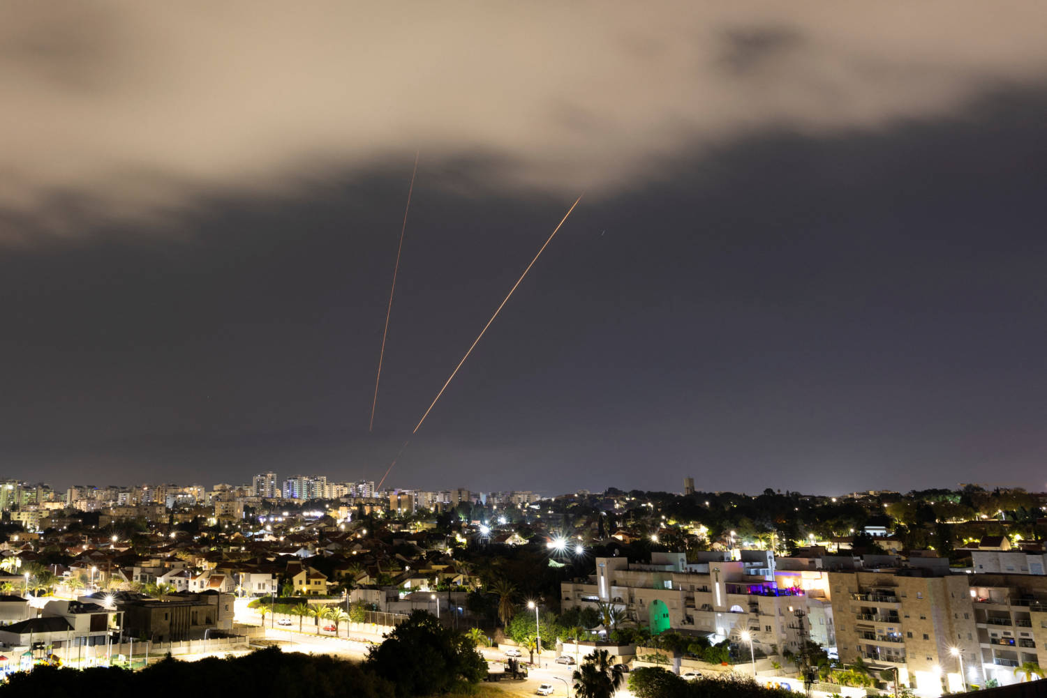 An Anti Missile System Operates After Iran Launched Drones And Missiles Towards Israel, As Seen From Ashkelon