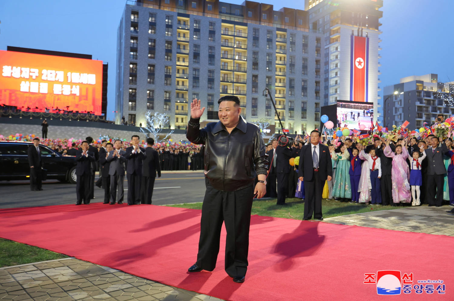 North Korean Leader Kim Jong Un Attends A Completion Ceremony For A Residential Development Area In Hwasong District