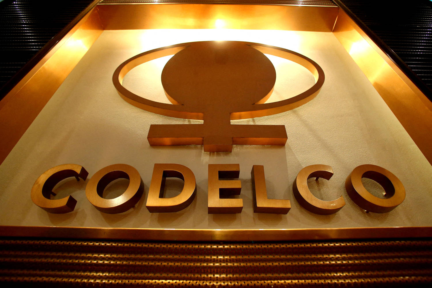 File Photo: The Logo Of Codelco Is Seen At Its Headquarters In Santiago