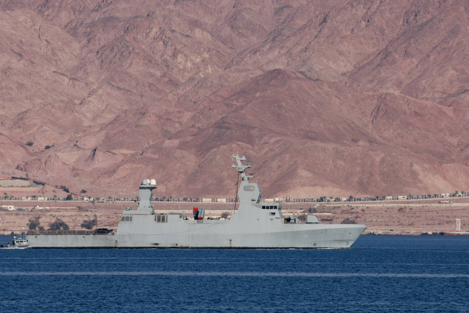 An Iron Dome Anti Missile Battery Is Seen On An Israeli Military Ship Off The Shore Of The City Of Eilat