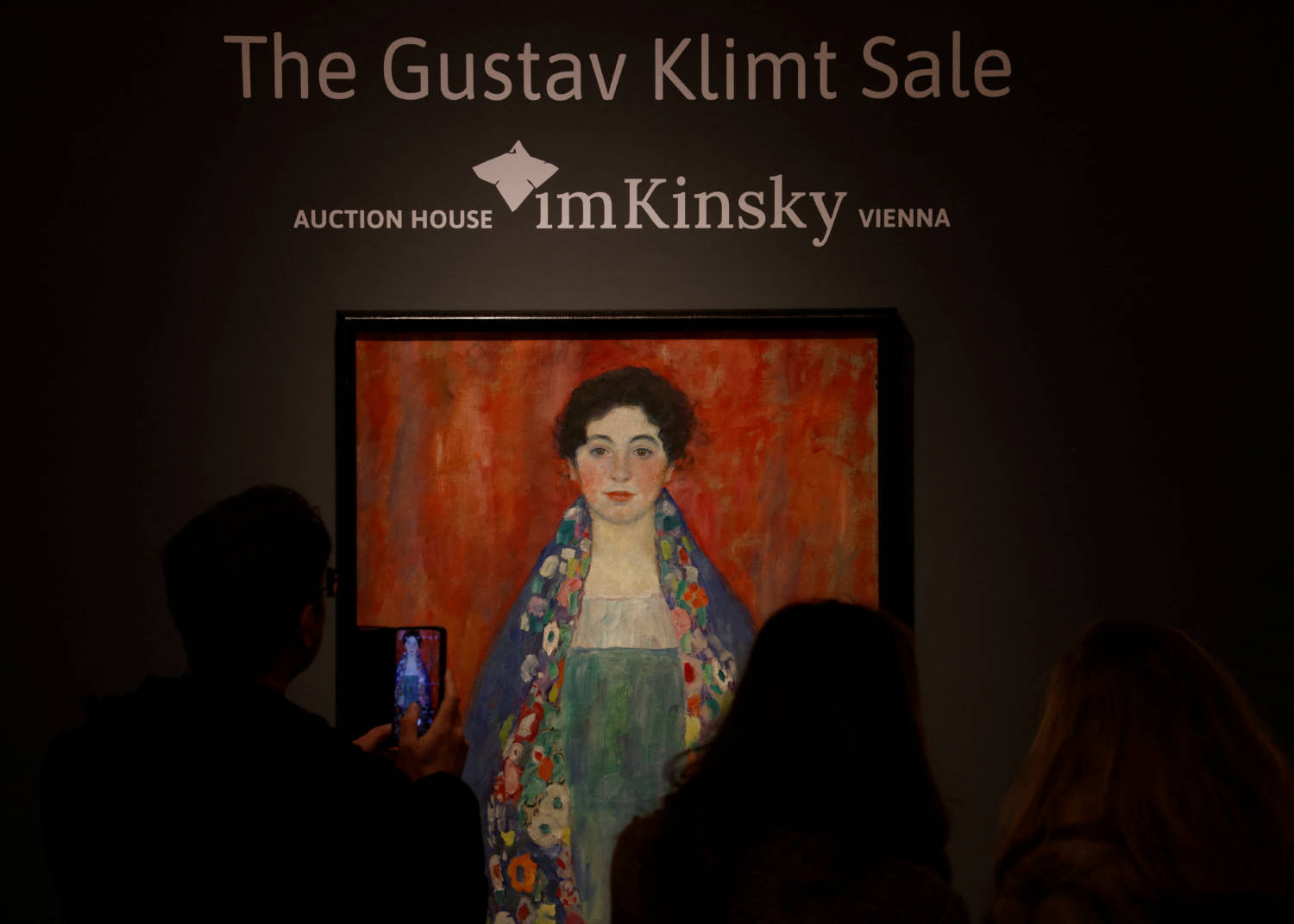 Visitors Look At Austrian Artist Gustav Klimt's Portrait 