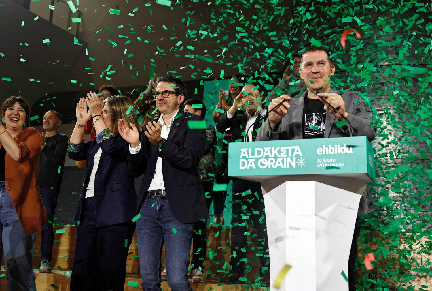 Left Wing Separatist Party Eh Bildu Celebrate Results In Regional Basque Country Elections, In Bilbao