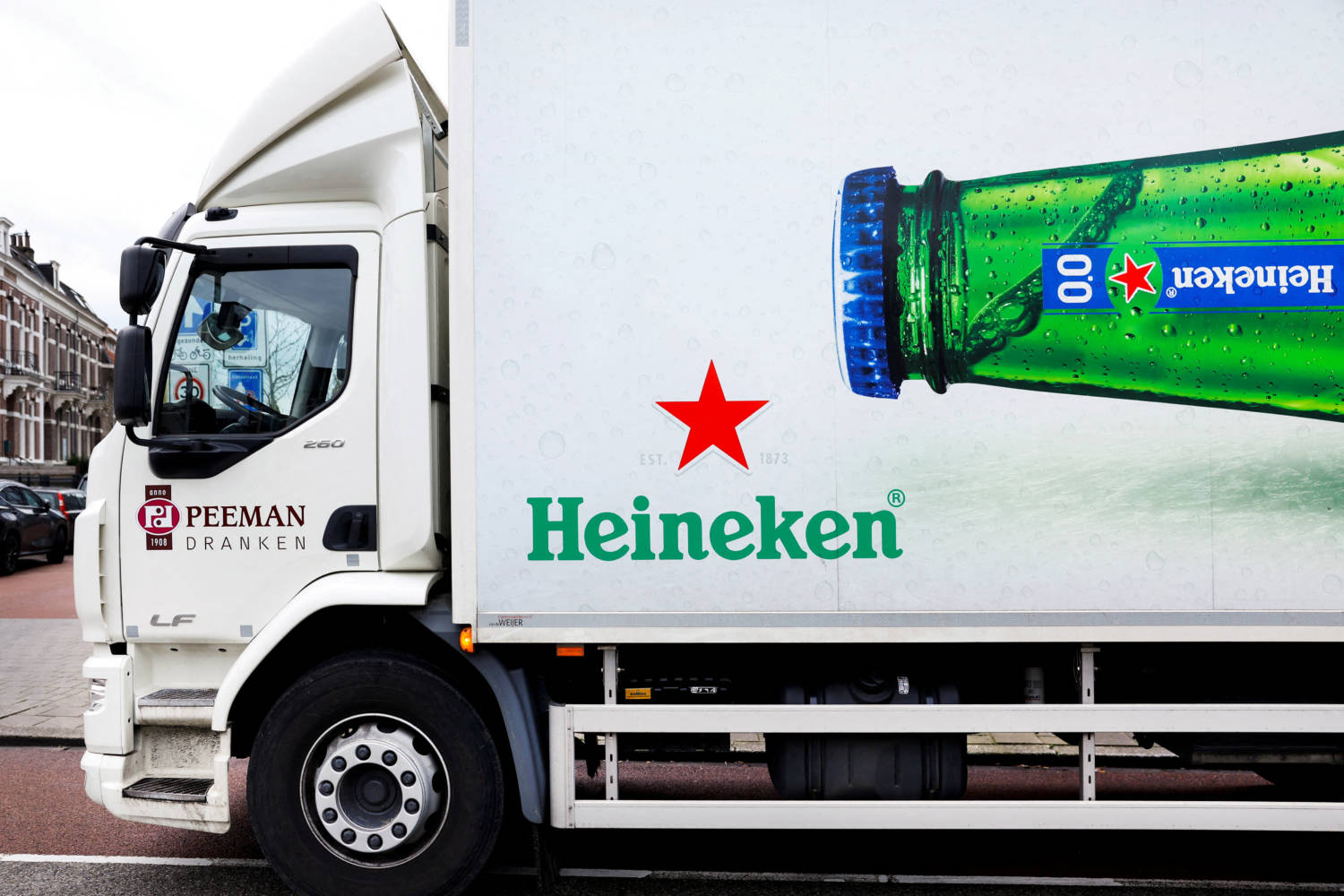 File Photo: The Logo Of Heineken Beer Is Seen On A Delivery Truck