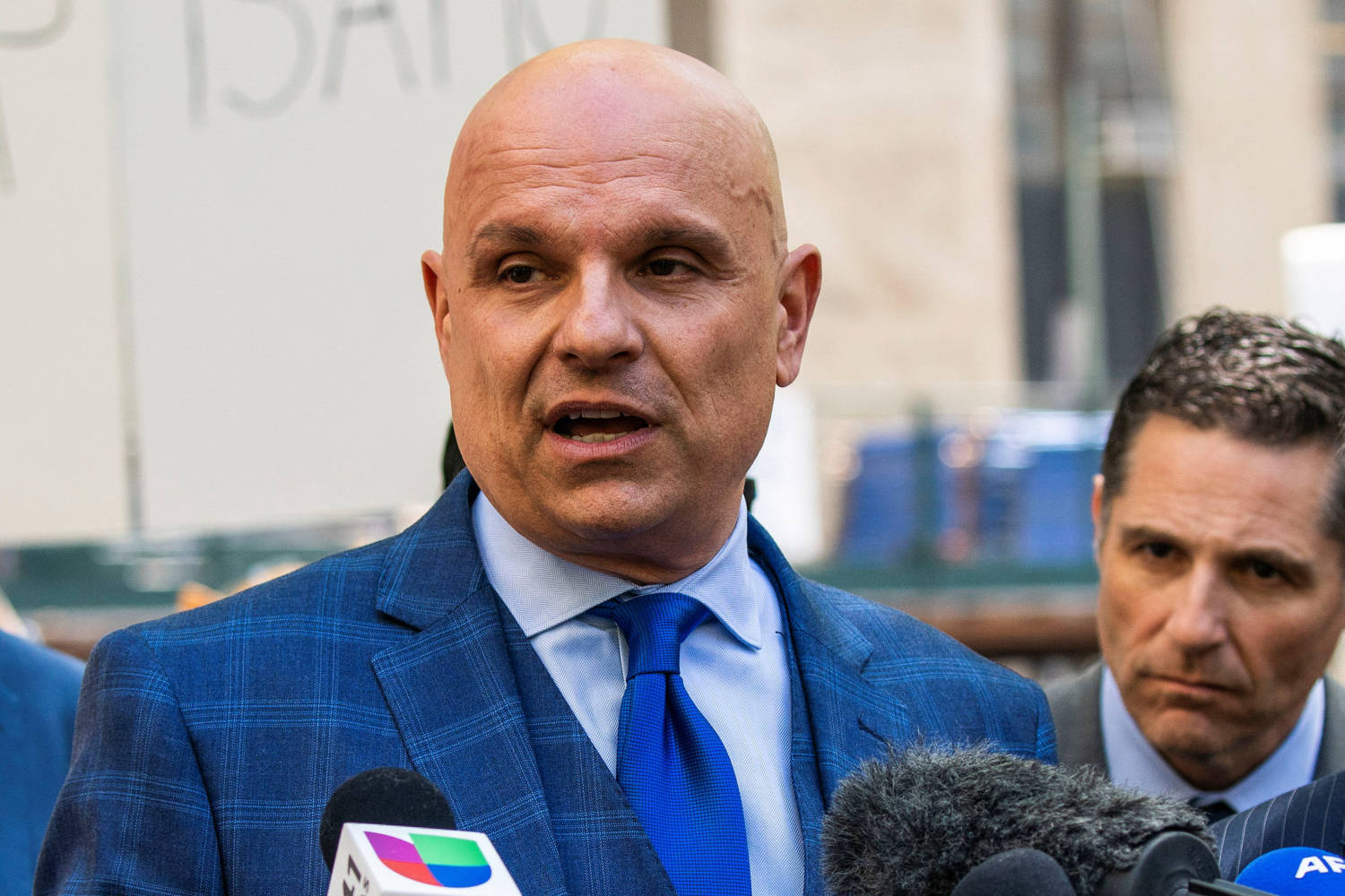 Arthur Aidala, Attorney Of Harvey Weinstein, Speaks During A Press Conference At Collect Pond Park Near Manhattan Criminal Court In New York City