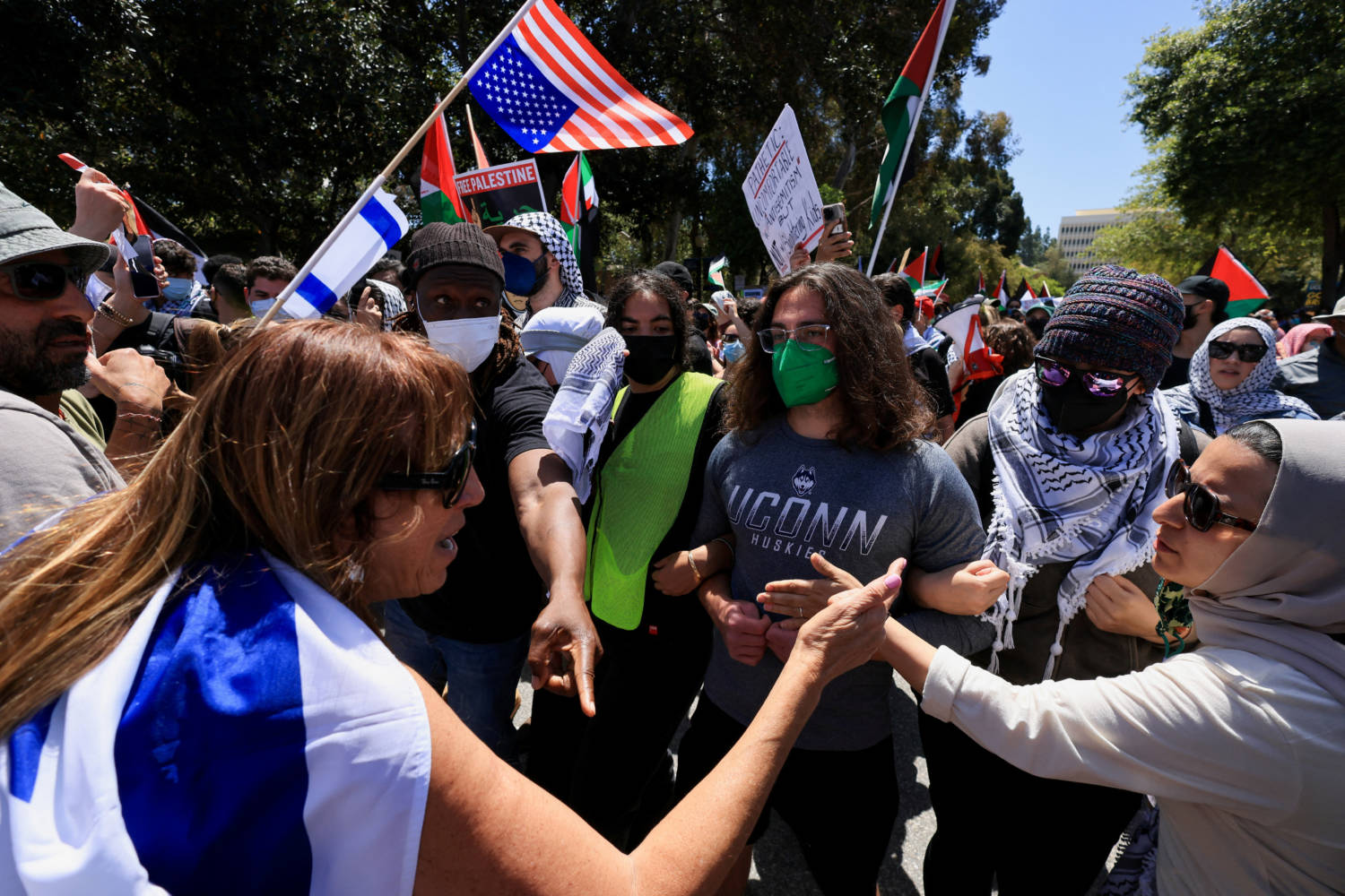 Protests Amid Ongoing Conflict Between Israel And Hamas, At The Ucla In Los Angeles