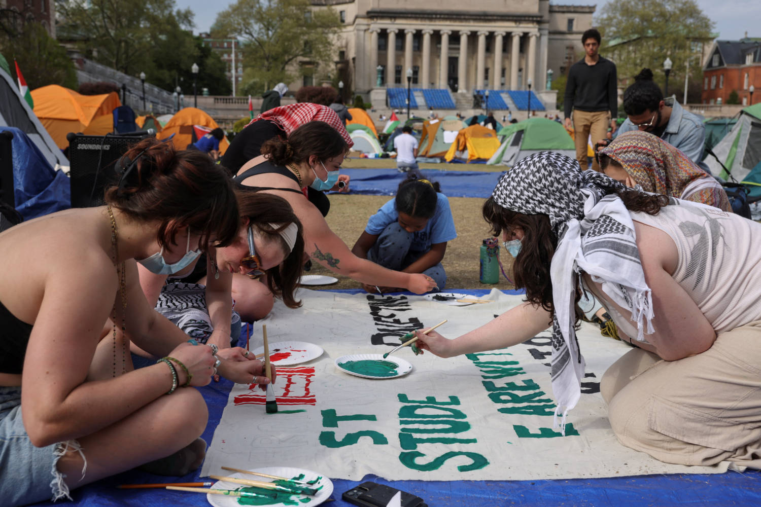 Protests Continue On Columbia University Campus In Support Of Palestinians