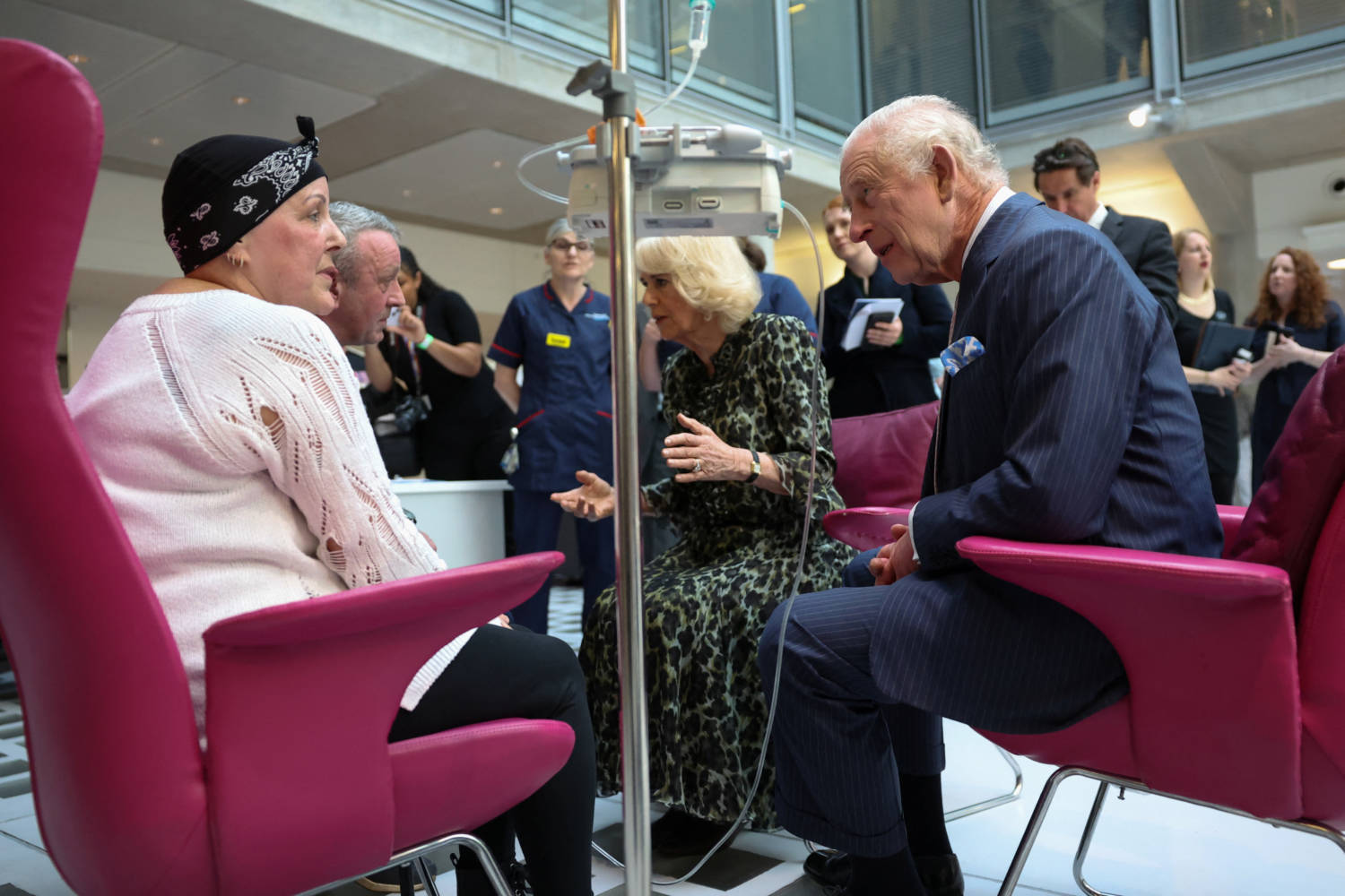 Britain's King Charles And Queen Camilla Visit The University College Hospital Macmillan Cancer Centre, In London