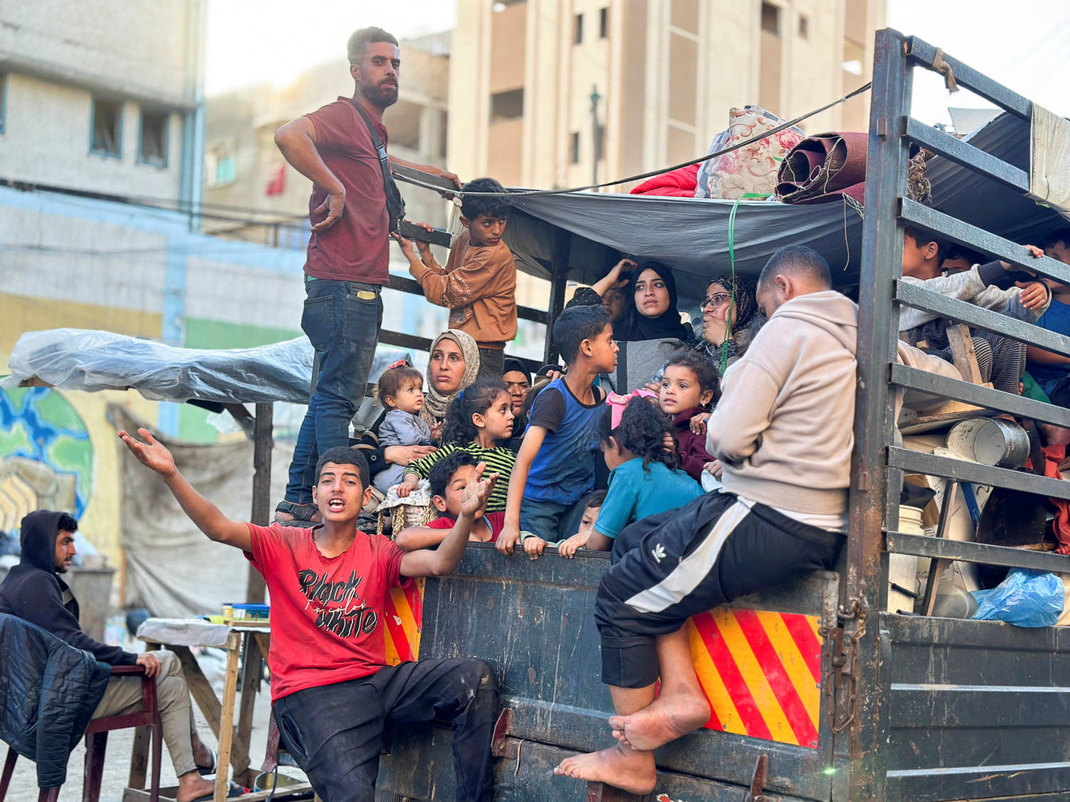 People Flee The Eastern Parts Of Rafah, Ahead Of A Threatened Israeli Assault On The Southern Gazan City