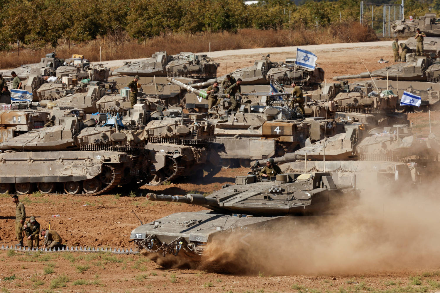 An Israeli Tank Maneuvers, Amid The Ongoing Conflict Between Israel And The Palestinian Islamist Group Hamas, Near The Israel Gaza Border, In Southern Israel