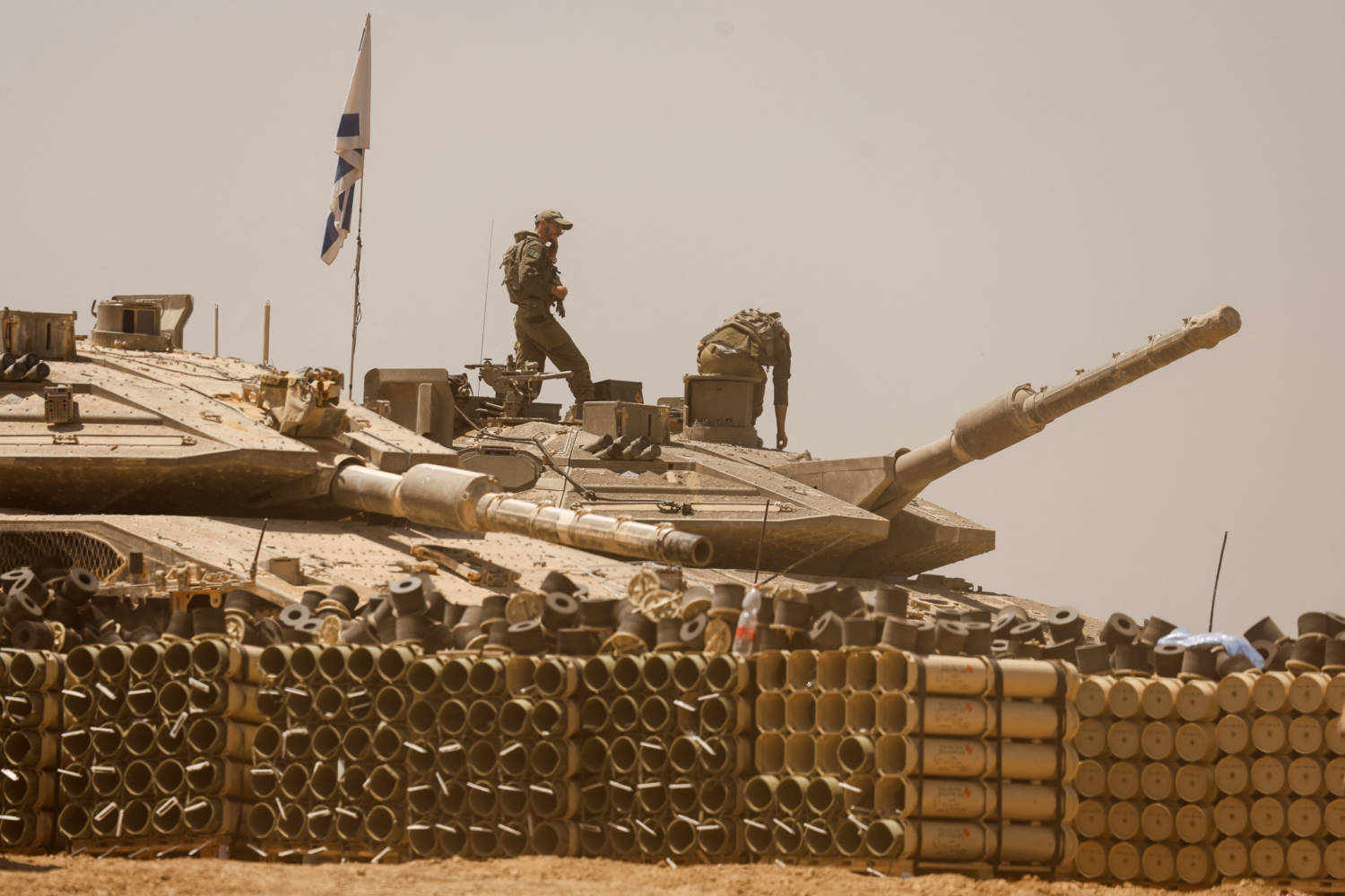 Israeli Soldiers Operate A Military Vehicle, Near The Israel Gaza Border, In Southern Israel